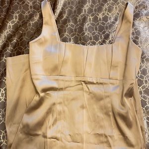 Calvin Klein Satin Nude Midi Cocktail Dress